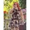 robe courte PENSEE velours Chocolat à fleurs roses Les Ours - 2