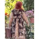 robe courte PENSEE velours Chocolat à fleurs roses Les Ours - 4