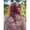 coat BLEUET Macaroon with pink flowers velvet Les Ours - 9