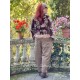 jacket BEGONIA Chocolate with pink flowers velvet Les Ours - 7