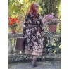 coat BLEUET Chocolate with pink flowers velvet Les Ours - 4