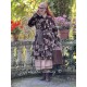 coat BLEUET Chocolate with pink flowers velvet Les Ours - 1