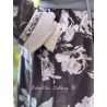 coat BLEUET Chocolate with pink flowers velvet Les Ours - 7