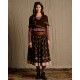 skirt 22200 SANJA Dark brown flower print linen Ewa i Walla - 19