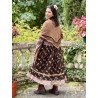 skirt 22200 SANJA Dark brown flower print linen Ewa i Walla - 10