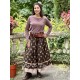 skirt 22200 SANJA Dark brown flower print linen Ewa i Walla - 7