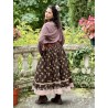 skirt 22200 SANJA Dark brown flower print linen Ewa i Walla - 8