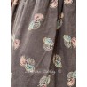 skirt 22200 SANJA Dark brown flower print linen Ewa i Walla - 23