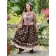 skirt 22200 SANJA Dark brown flower print linen Ewa i Walla - 9