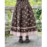 skirt 22200 SANJA Dark brown flower print linen Ewa i Walla - 6