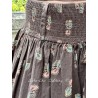 skirt 22200 SANJA Dark brown flower print linen Ewa i Walla - 24