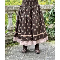 skirt 22200 SANJA Dark brown flower print linen Ewa i Walla - 1