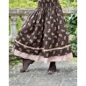 skirt 22200 SANJA Dark brown flower print linen Ewa i Walla - 5