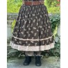 skirt 22200 SANJA Dark brown flower print linen Ewa i Walla - 14