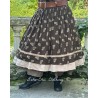 skirt 22200 SANJA Dark brown flower print linen Ewa i Walla - 15