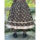 skirt 22200 SANJA Dark brown flower print linen Ewa i Walla - 16