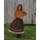 skirt 22200 SANJA Dark brown flower print linen Ewa i Walla - 11