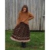 skirt 22200 SANJA Dark brown flower print linen Ewa i Walla - 11