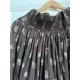 skirt 22200 SANJA Dark brown flower print linen Ewa i Walla - 4