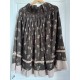 skirt 22200 SANJA Dark brown flower print linen Ewa i Walla - 2