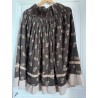 skirt 22200 SANJA Dark brown flower print linen Ewa i Walla - 2