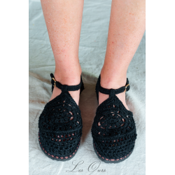 sandals ARIEL Black crochet Les Ours - 1