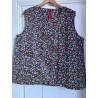 vest 33357 ALDA Brown with red and blue flowers linen Size XL Ewa i Walla - 2