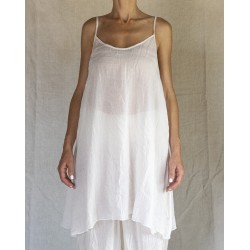 robe courte LEA voile de coton Écru