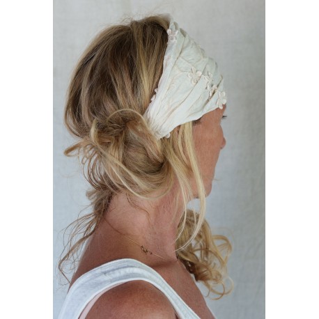 headband CELESTE Pink embroidered cotton