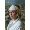 headband CELESTE Ecru embroidered cotton