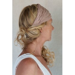 headband CELESTE Vintage pink cotton voile Les Ours - 1