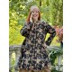 long jacket ARACHIDE Black floral cotton Size XXL Les Ours - 12