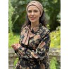 long jacket ARACHIDE Black floral cotton Size XXL Les Ours - 8