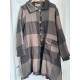 reversible coat ALANE Chocolate woolen cloth with large checks Size XL Les Ours - 2