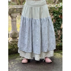 skirt BRUNA Blue embroidered cotton