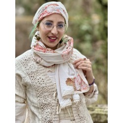 scarf PAULINE Flower print cotton