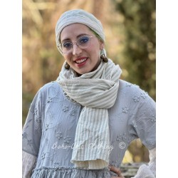 scarf PAULINE Blue striped gauze