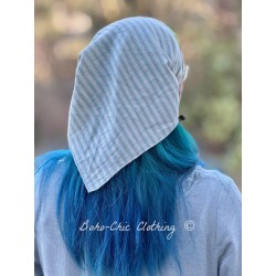 kerchief AURORE Blue striped gauze