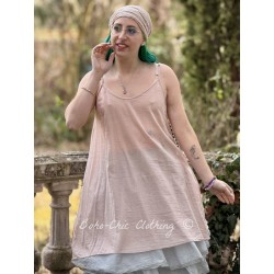 robe courte LEA voile de coton Rose