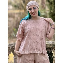 blouse AGATHA Pink embroidered cotton