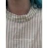 tunic GABIN Blue striped gauze Les Ours - 17