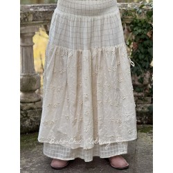 skirt BRUNA Ecru embroidered cotton