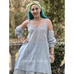 robe courte LEA voile de coton Bleu