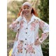 long jacket ANA Flower print cotton poplin Les Ours - 10