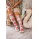 socks Over The Knee in Red Roses Magnolia Pearl - 3