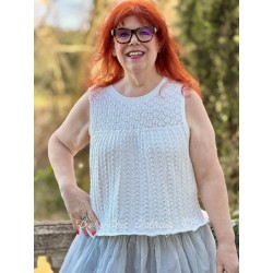 top FANCY crochet coton Écru