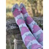 socks Over The Knee in Red Roses Magnolia Pearl - 1