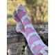 chaussettes Over The Knee in Red Roses Magnolia Pearl - 1