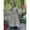 dress 55813 HILDE Dark brown flower print linen Size XL Ewa i Walla - 12