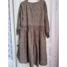 dress 55813 HILDE Dark brown flower print linen Size XL Ewa i Walla - 3